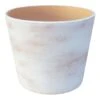Whitewashed Terracotta Cone Pot, 12" -Patio Furniture Sales Store whitewashed terracotta cone pot 12