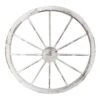 Whitewashed Wooden Wagon Wheel Outdoor Wall Decor, 24"