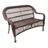 Wicker Settee, Brown -Patio Furniture Sales Store wicker settee brown