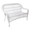 Wicker Settee, White -Patio Furniture Sales Store wicker settee white