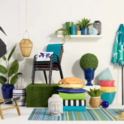 Willow Crossley Tall Green Metal Planter, 14.5" -Patio Furniture Sales Store willow crossley tall green metal planter 14.5 2