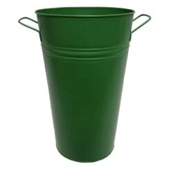 Willow Crossley Tall Green Metal Planter, 14.5"