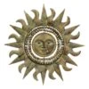 Wooden Beaded Metal Sun Face Outdoor Wall Decor, 25"