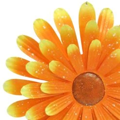 Yellow Metal Flower Outdoor Wall Decor, 13" -Patio Furniture Sales Store yellow metal flower outdoor wall decor 13 1
