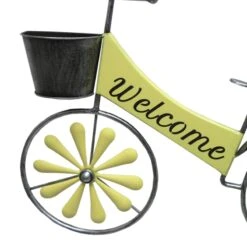 Yellow Welcome Bike Outdoor Wall Planter, 16" -Patio Furniture Sales Store yellow welcome bike outdoor wall planter 16 1